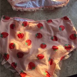 Killstar Pink Strawberry High-Waist Bikini Bottoms